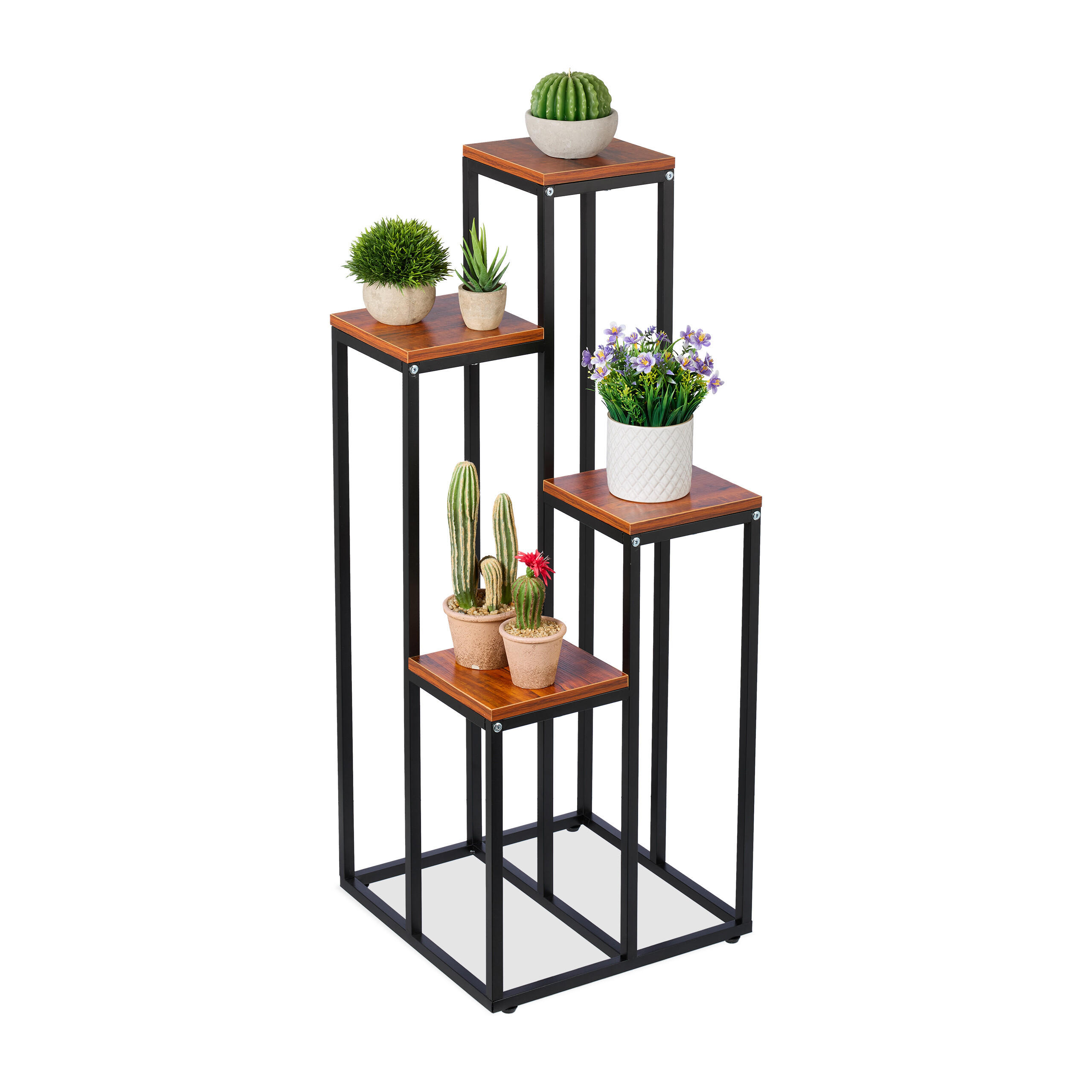 BLUMENTREPPE - Multicolor, Holzwerkstoff/Metall (40/100/40cm) - Relaxdays