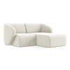 ECKSOFA Rechts Samt Stoff Beige - Creme/Schwarz, Holzwerkstoff/Kunststoff (178/166cm) - Makamii