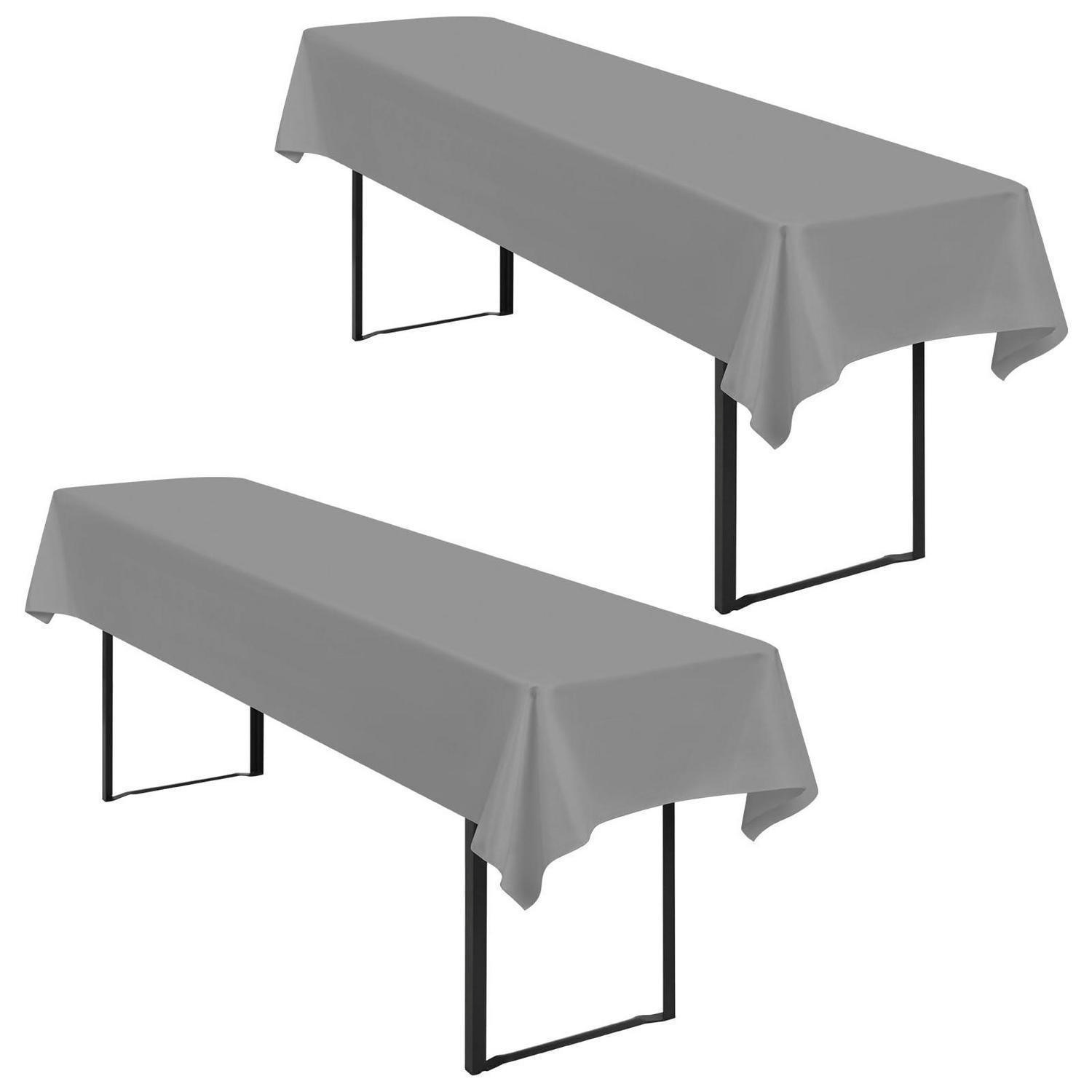 TISCHDECKE Bierzeltgarnitur 2er-Set 100 x 250 cm Grau Wasserdicht - Grau, Textil (260/110/1.5cm)