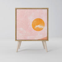 SIDEBOARD LUMINOUS SUNLIGHT, Eichefarben, 57,5x42x77,5 cm, Schräge Buchenholzfüße - Eichefarben/Buchefarben, Holzwerkstoff/Buchenholz (57.5/77.5/42cm) - SpaceRebels