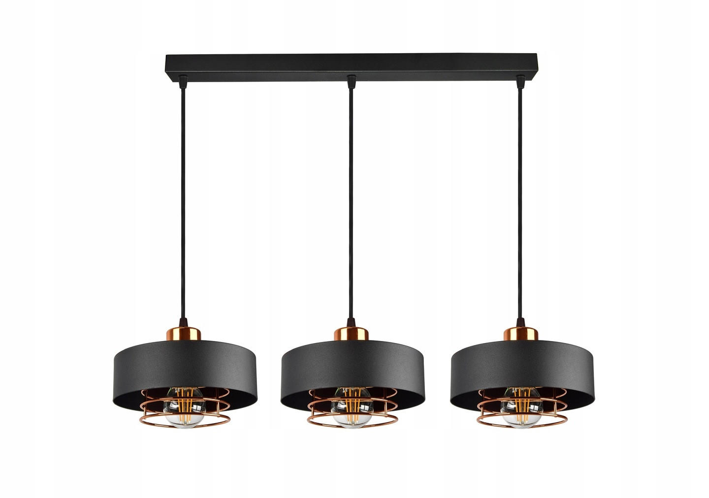 PENDELLEUCHTE EDISON - Goldfarben/Schwarz, Metall (20/80/70cm) - kiki design