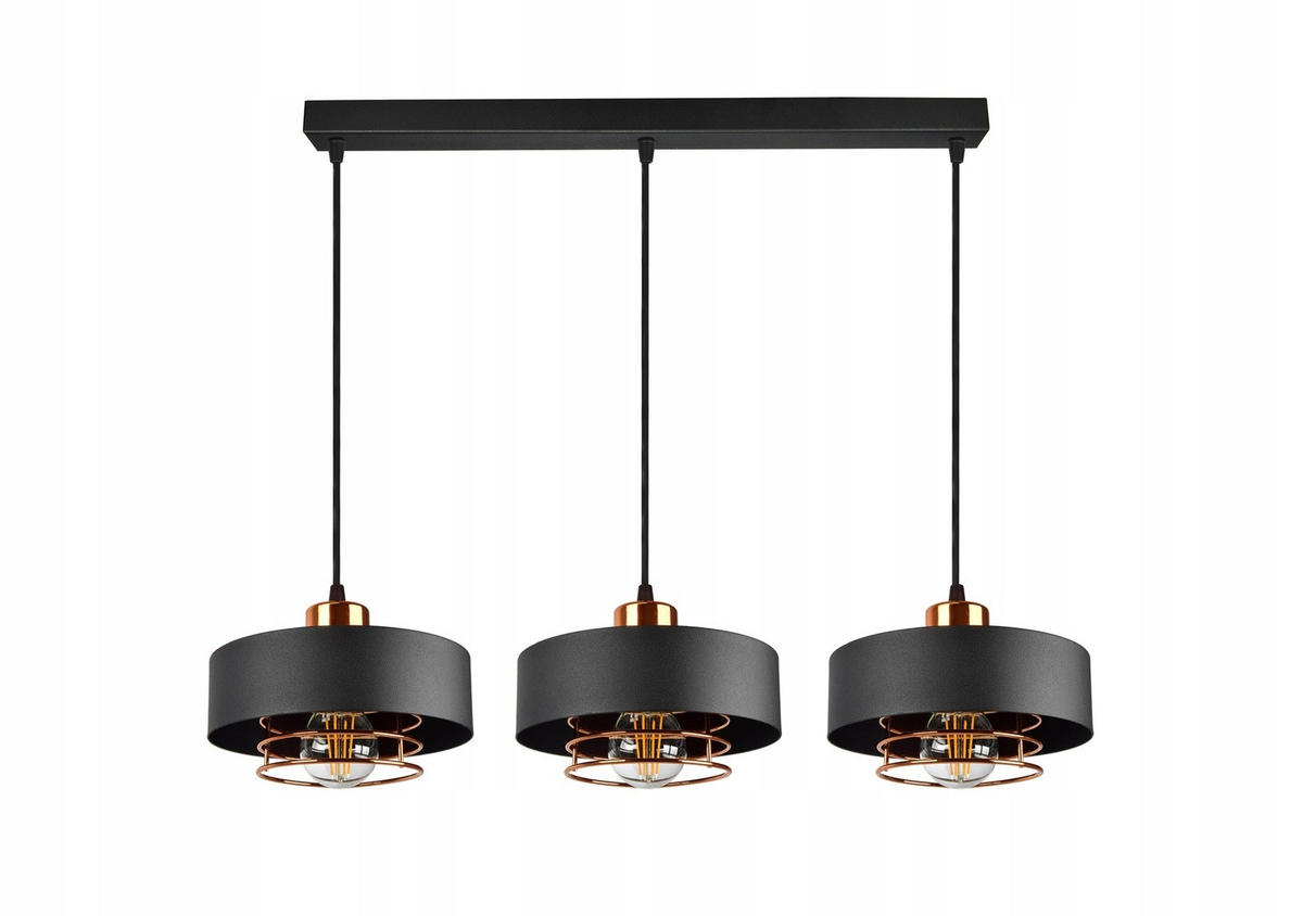PENDELLEUCHTE EDISON - Goldfarben/Schwarz, Metall (20/80/70cm) - kiki design