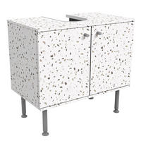 WASCHBECKENUNTERSCHRANK Detailliertes Terrazzo Muster Pompeji 60/55/35 cm - Grau, Holzwerkstoff (60/55/35cm) - Bilderwelten