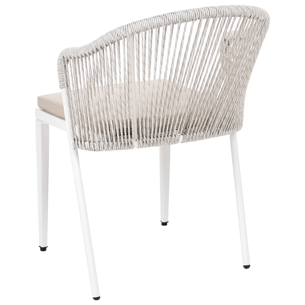 STUHL 2er-Set und Sitzkissen Metall Cremeweiß Paranea - Creme, Metall (46/80/47cm) - Beliani