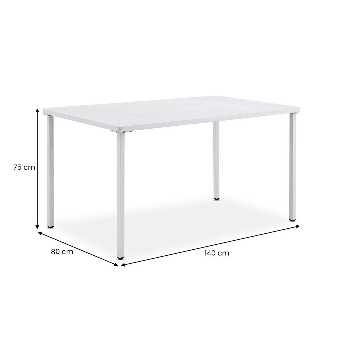 GARTENTISCH AZALEA weiß - Weiß, Metall (80/140/75cm) - IDIMEX