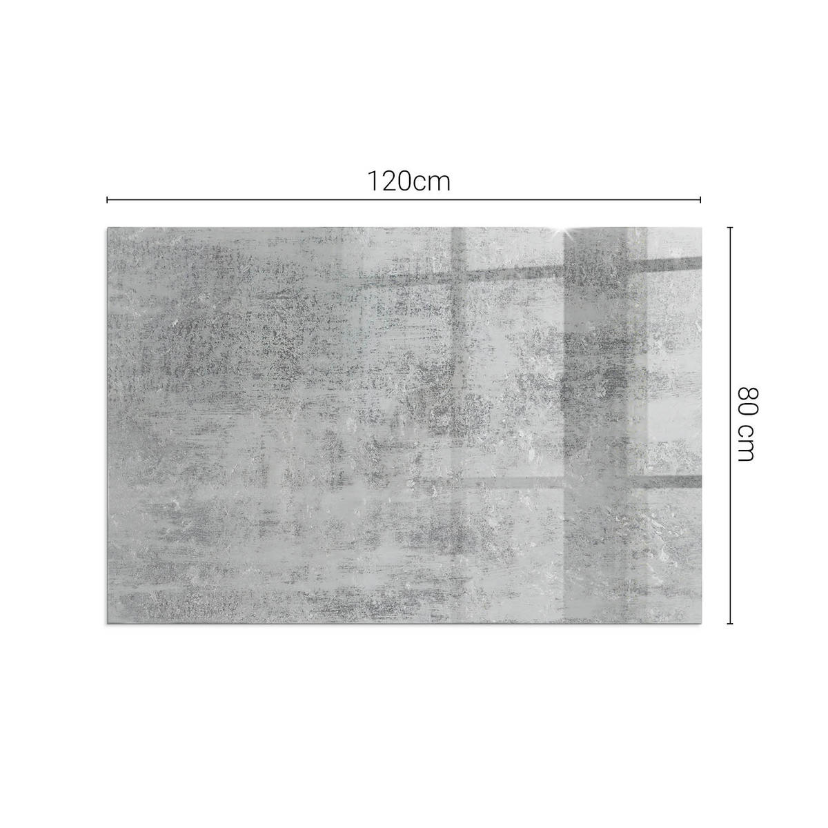 GLASPLATTE für Kamin 120x80 cm Grau - Grau, Glas (120/80/0.4cm) - ArtPrintCave