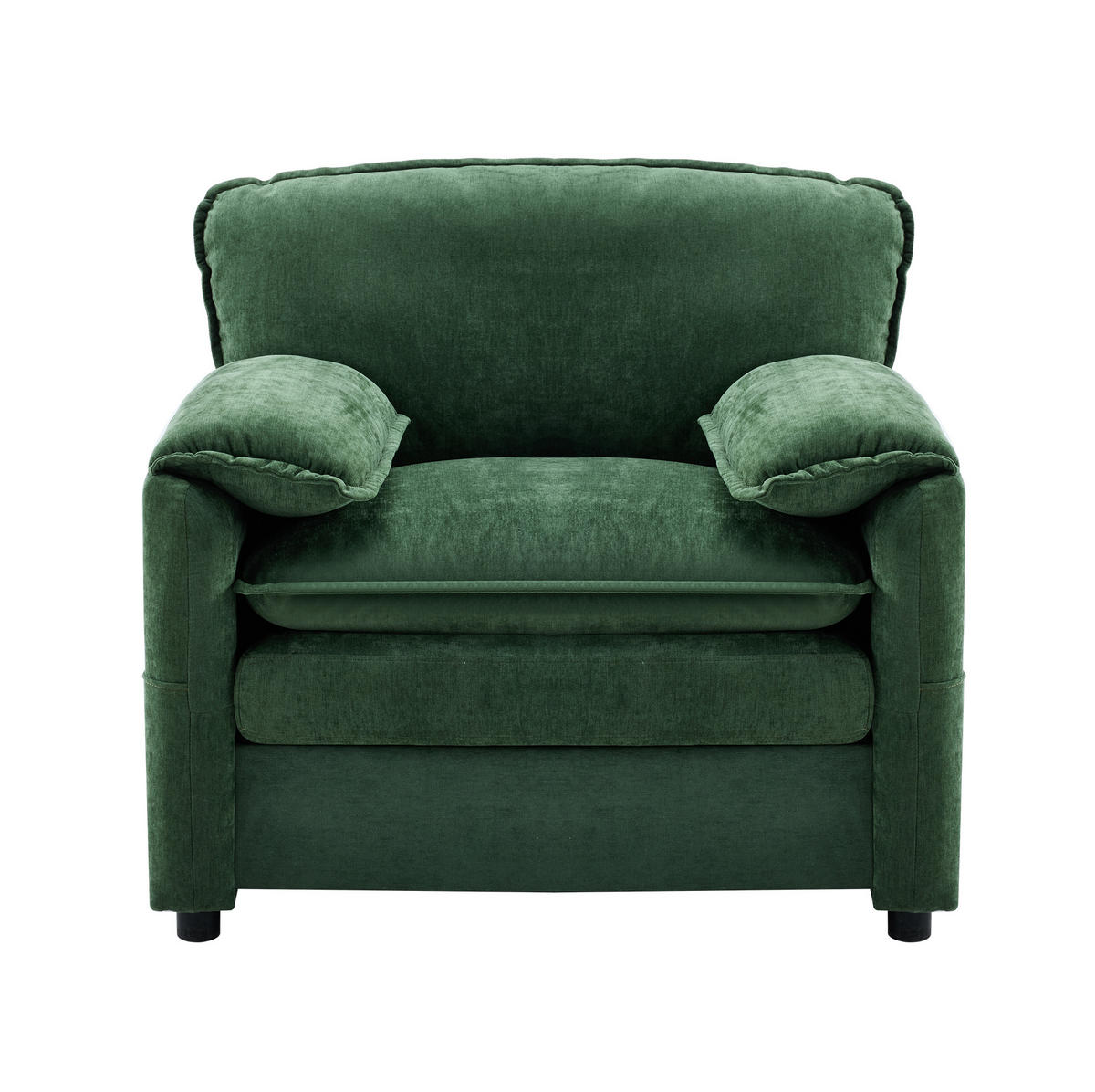 SESSEL mit doppelten Seitentaschen und mehrschichtiger Polsterung, Retro-Design, Dunkelgrün - Grün, Kunststoff (92/90/96cm) - Redom