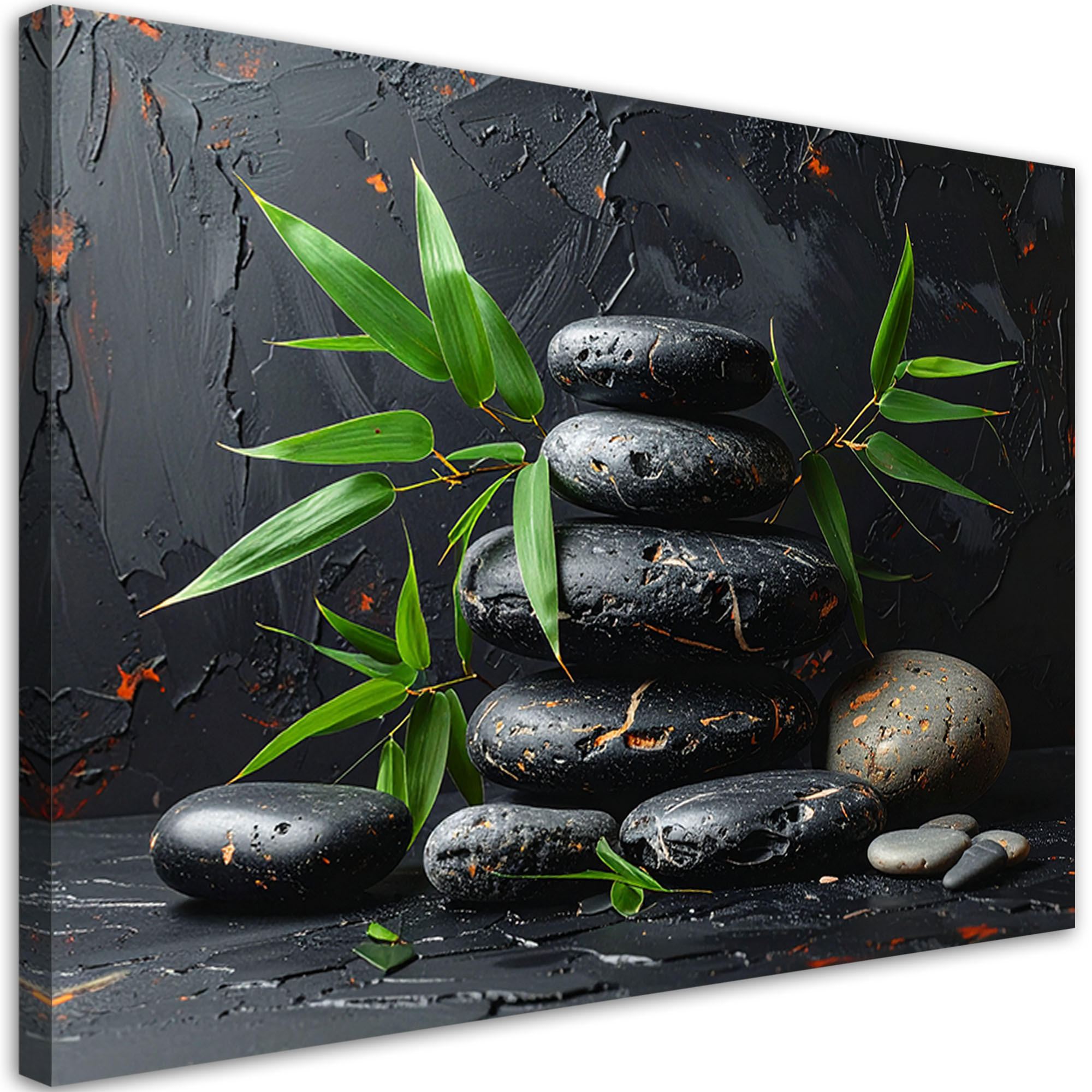 Feeby Leinwandbild Schwarz 60x40 cm