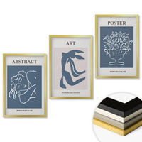 WANDBILDER 3er Set - 40x60 cm Goldrahmen - Matisses stilvolle abstrakte Muster - Goldfarben, Kunststoff (40/60cm) - ArtPrintCave