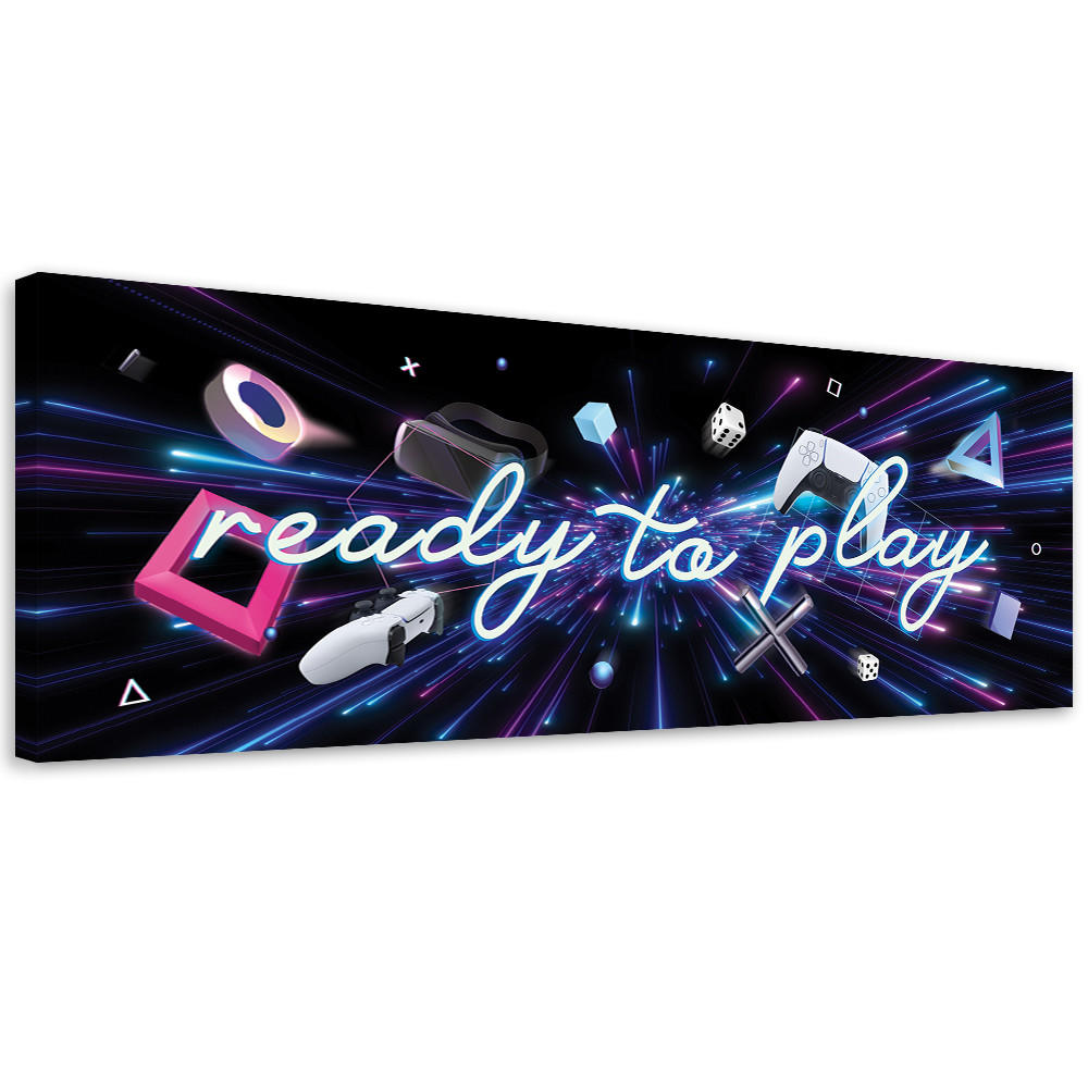 WANDBILD spielkonsole für gamers - Multicolor, Textil (90/30cm) - Feeby