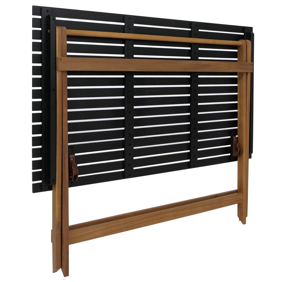 GARTENMÖBEL-SET 4x Stuhl Natur-Schwarz - Schwarz, Holz - PROREGAL