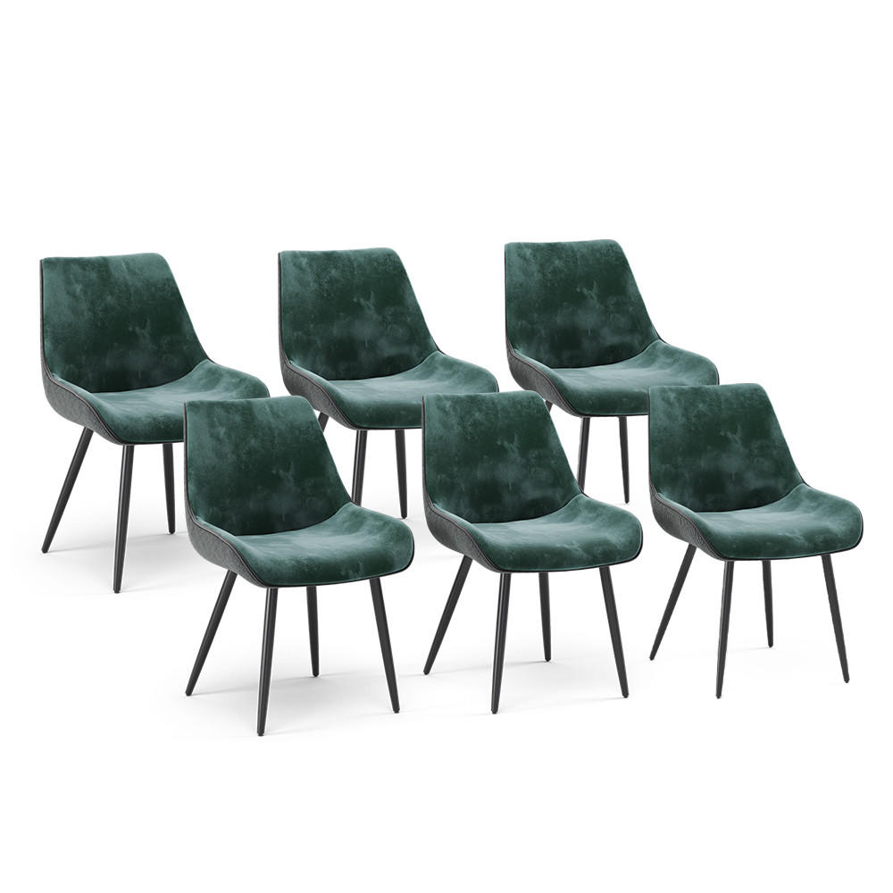 ESSZIMMERSTUHL Eleganza Grün 6er Set - Dunkelgrün, Metall (53.5/85/59cm) - Vicco