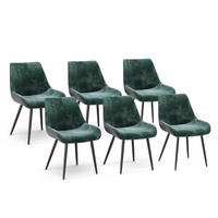 ESSZIMMERSTUHL Eleganza Grün 6er Set - Dunkelgrün, Metall (53.5/85/59cm) - Vicco
