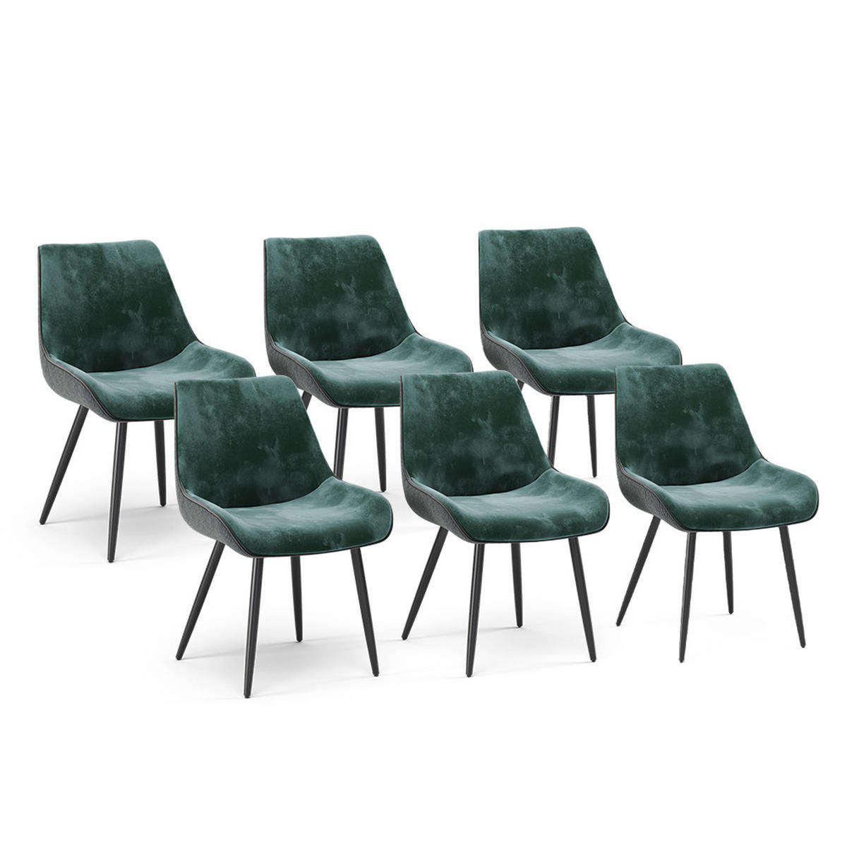 ESSZIMMERSTUHL Eleganza Grün 6er Set - Dunkelgrün, Metall (53.5/85/59cm) - Vicco