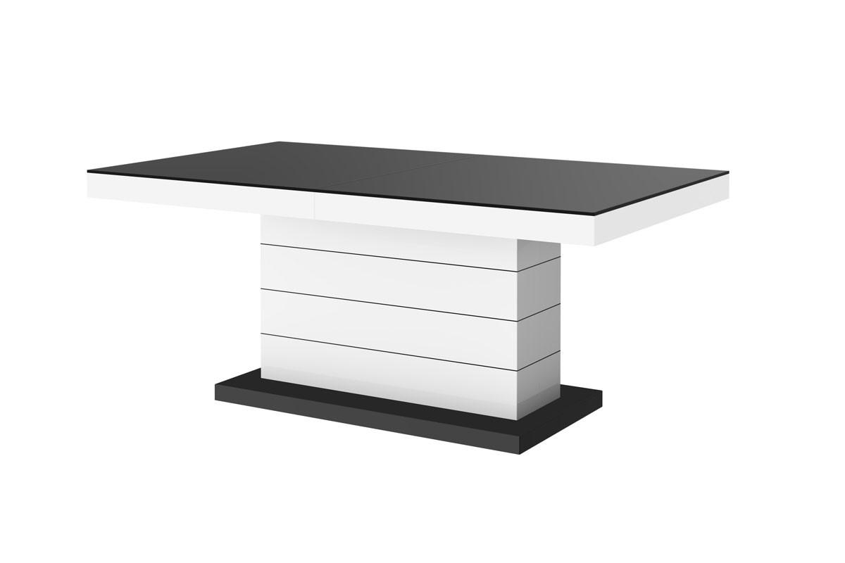 COUCHTISCH rechteckig Schwarz matt Weiß Hochglanz auziehbar höhenverstellbar 120/70/50 cm - Weiß Hochglanz/Schwarz, Holzwerkstoff (70/120/50cm)