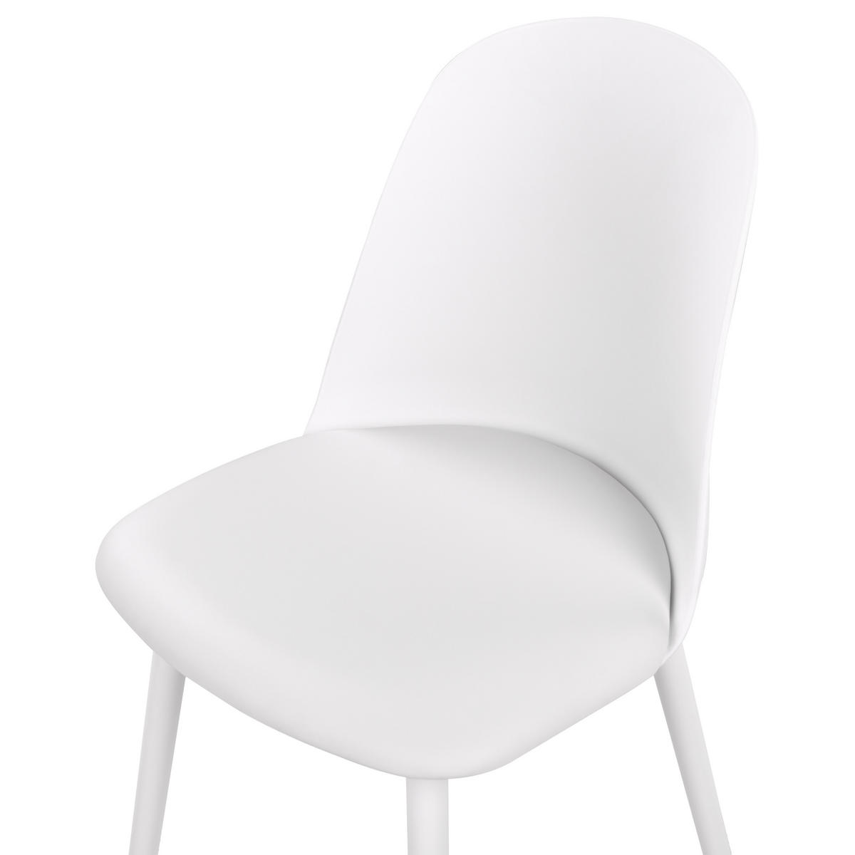 ESSZIMMERSTUHL 2er-Set Kunststoff/Kunstleder weiß Fomby - Weiß, Kunststoff (45/82/43cm) - Beliani