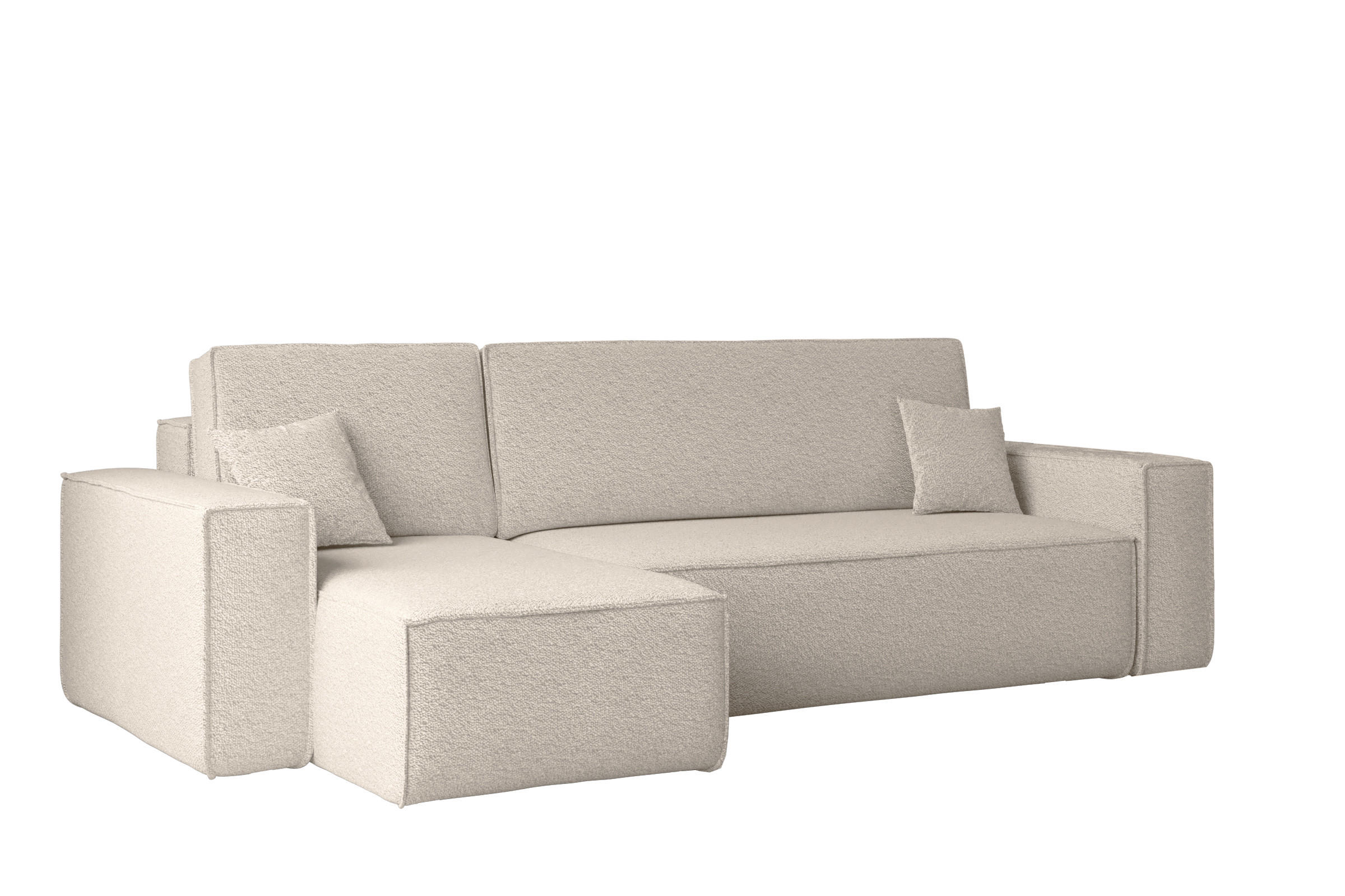 ECKSOFA Mit Schlaffunktion Und Bettkasten L-Form BEST Stoff Abriamo Beige Links - Beige, Holz/Textil (142/244cm) - Kaiser Möbel