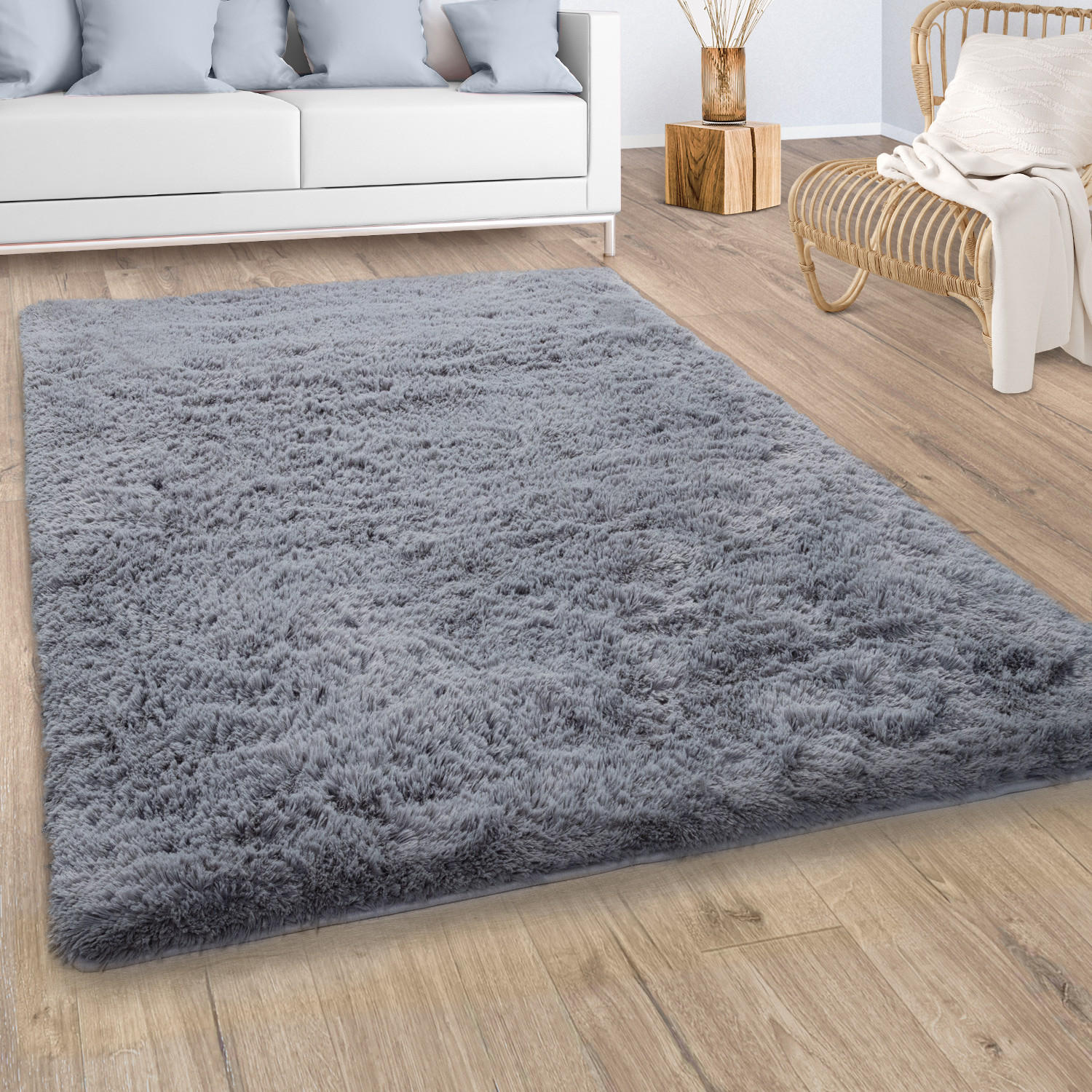 HOCHFLORTEPPICH 160/220 cm Silky 591 - Grau, Textil (160/220cm) - Paco Home