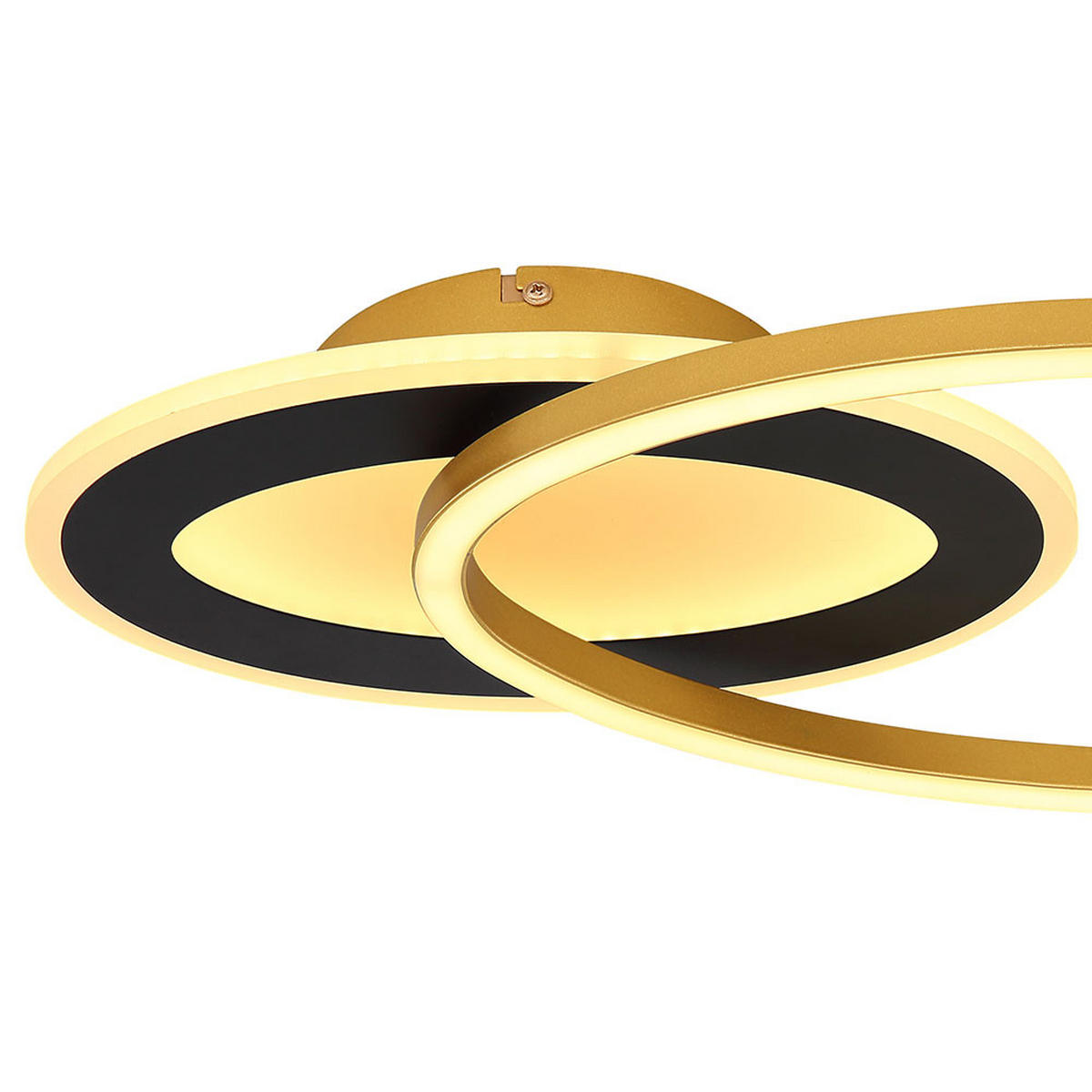 LED DECKENLEUCHTE SILLA I Schwarz Gold - Goldfarben, Metall (53/23.5/7cm) - Globo Lighting