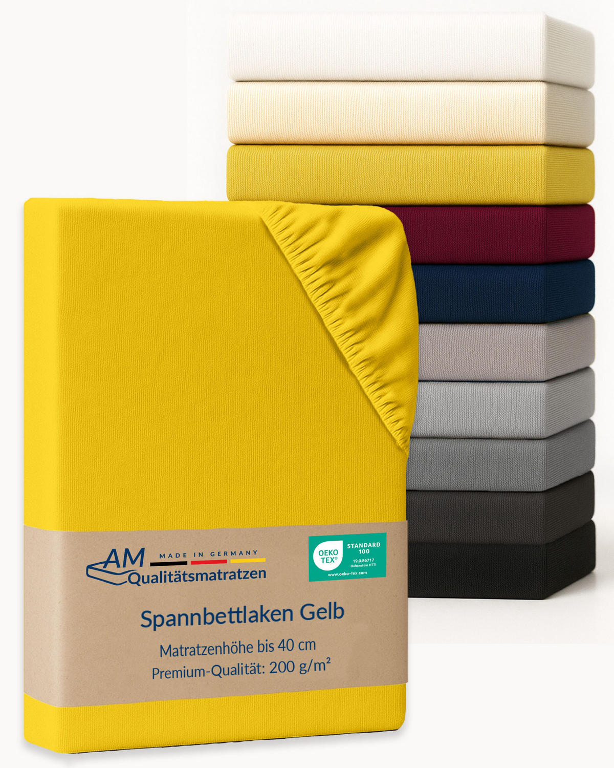 SPANNBETTLAKEN BOXSPRING 160/200/33 cm Gelb - Gelb, Textil (160/200cm) - AM Qualitätsmatratzen