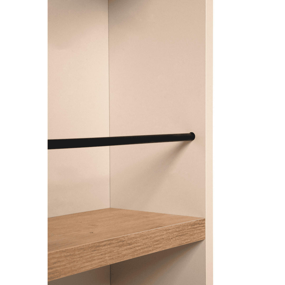 BAR-TISCH 4 Fächer, Eicheneffekt und Kaschmir 55/138/110 cm - Eschefarben, Holzwerkstoff (57.5/55/138cm) - Calicosy