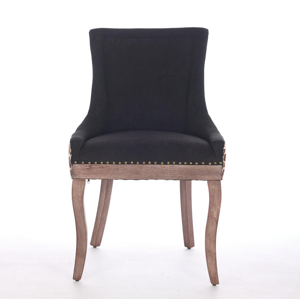 ESSZIMMERSTUHL 2er-Set mit hoher Rückenlehne Chenille Leopard - Schwarz, Holz (55/92.5/61cm) - Meubliv