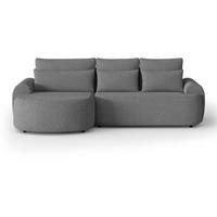 ECKSCHLAFSOFA Olivio L Grau, links - Schwarz/Grau, Kunststoff/Textil (266/170cm) - Beautysofa