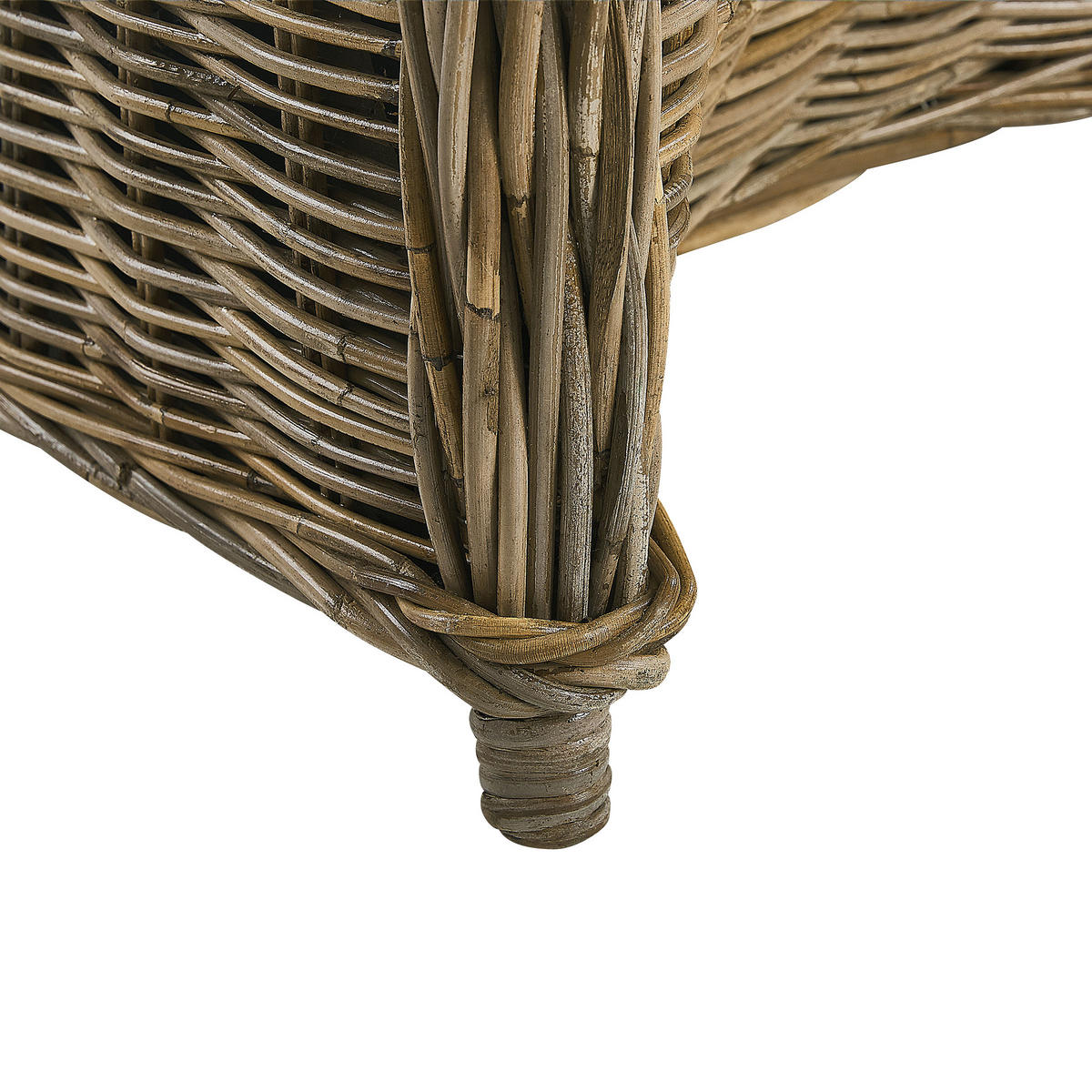 GARTENMÖBEL SET 6-Sitzer Rattan natürlich Auflagen cremeweiß Susua/Olbia - Hellbraun/Beige, Naturmaterialien - Beliani