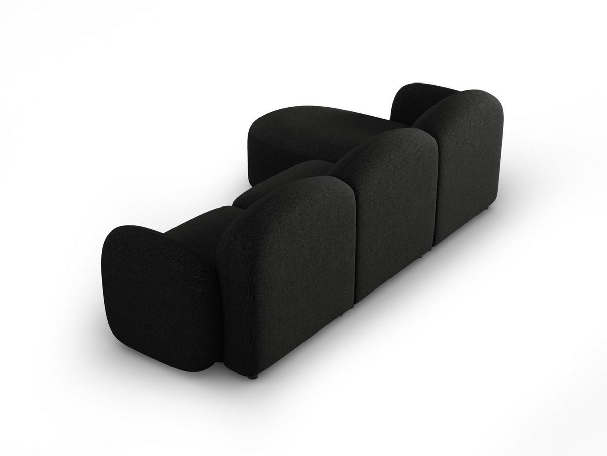 ECKSOFA rechts Blair aus Chenille-Stoff mischung schwarz 4 Sitzplätze - Schwarz, Textil (155/272cm) - Micadoni