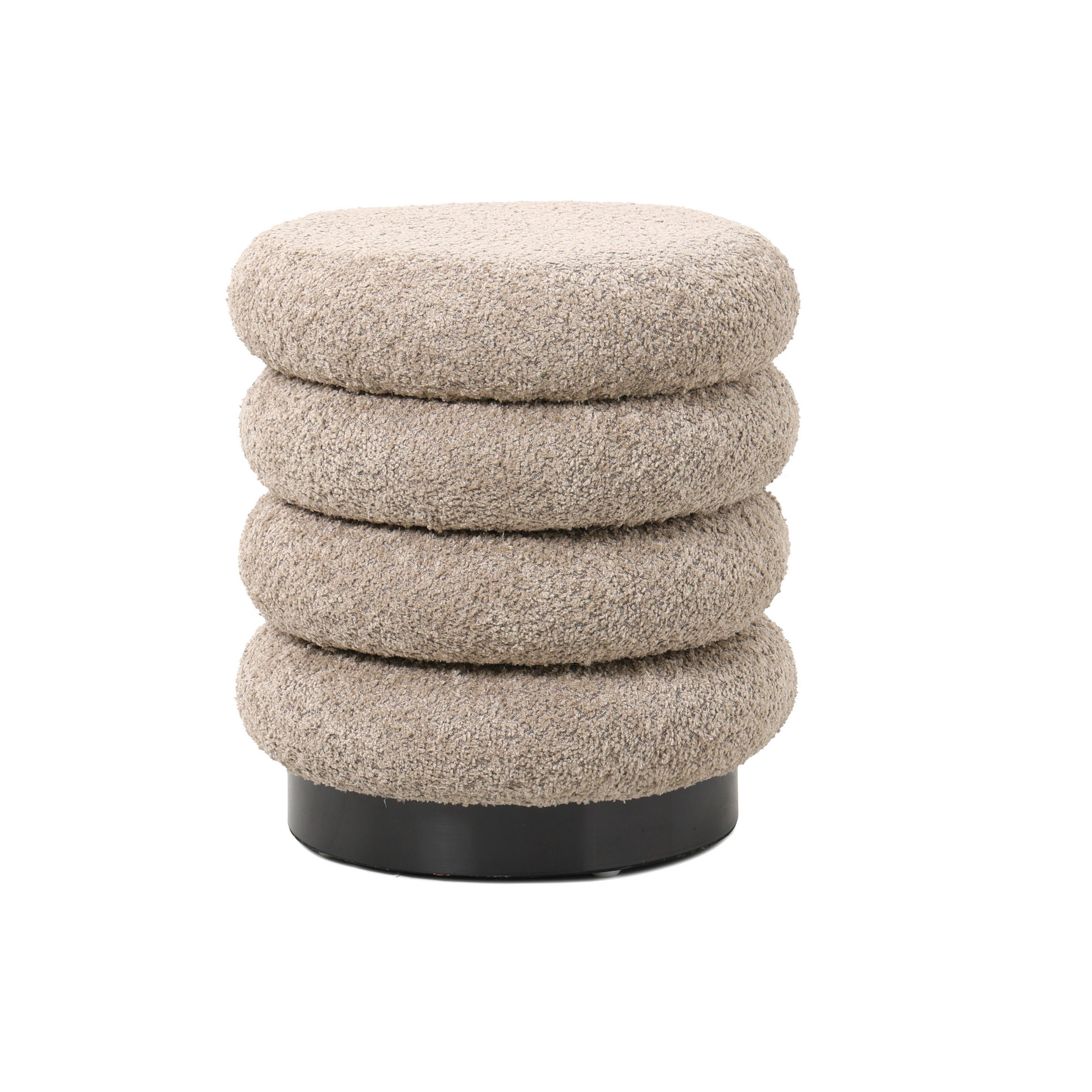 HOCKER aus Bouclé-Stoff, taupe - Taupe, Textil (38/40/38cm) - Giga Meubel
