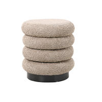 HOCKER aus Bouclé-Stoff, taupe - Taupe, Textil (38/40/38cm) - Giga Meubel