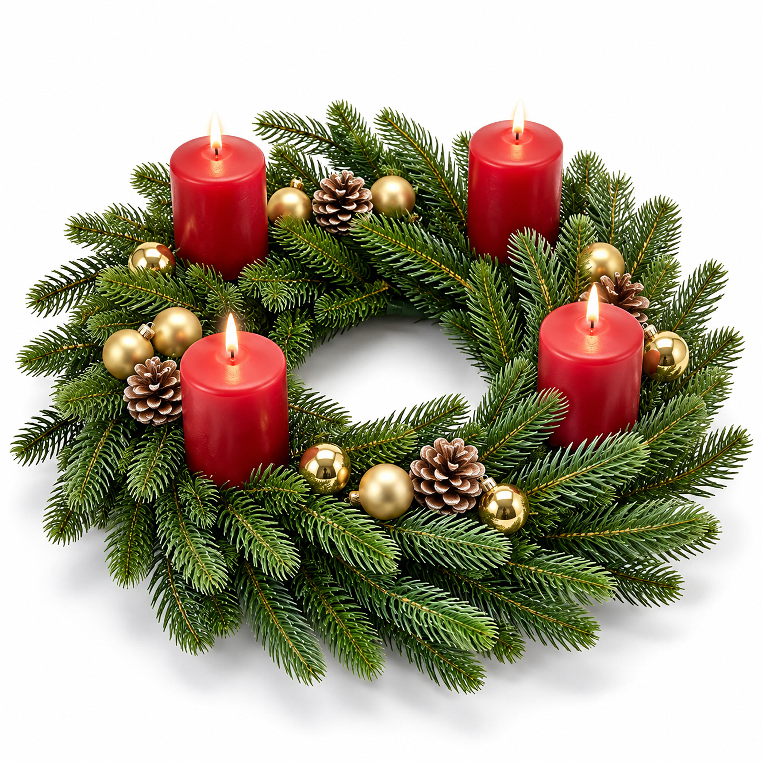 Relaxdays ADVENTSKRANZ Grün künstlich Spritzguss PE 60 cm jetzt nur online ➤