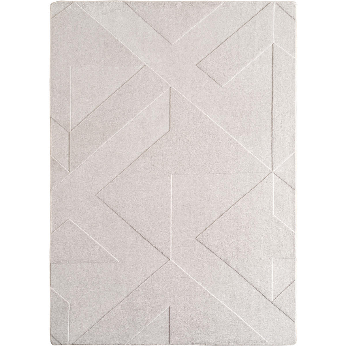 TEPPICH Schlafzimmer Geometrisch Elegant Waschbar Esszimmer Creme 160x230 cm – LAVAREDO - Beige, Textil (160/230cm) - KADIMA DESIGN