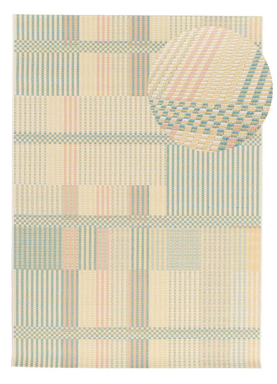OUTDOORTEPPICH In Pastelltönen Manila 80/150 cm - Pastellblau/Pastellgrün, Kunststoff/Textil (80/150cm) - Atticgo
