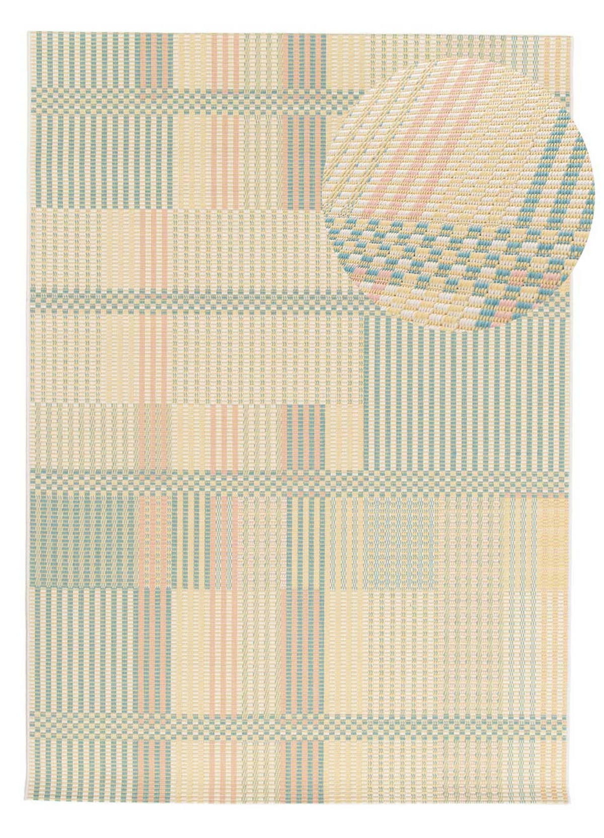 OUTDOORTEPPICH In Pastelltönen Manila 80/150 cm - Pastellblau/Pastellgrün, Kunststoff/Textil (80/150cm) - Atticgo