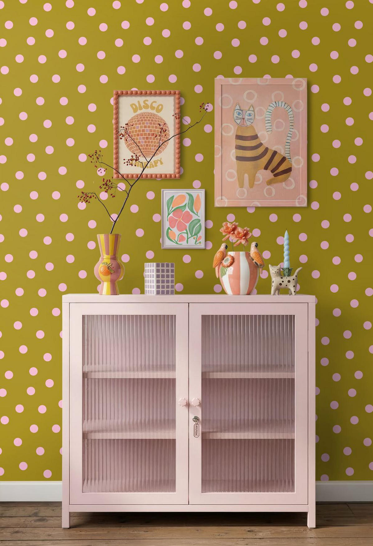TAPETE Punkte 50 x 900 cm - Grün, Papier (50/0.1cm) - ESTAhome