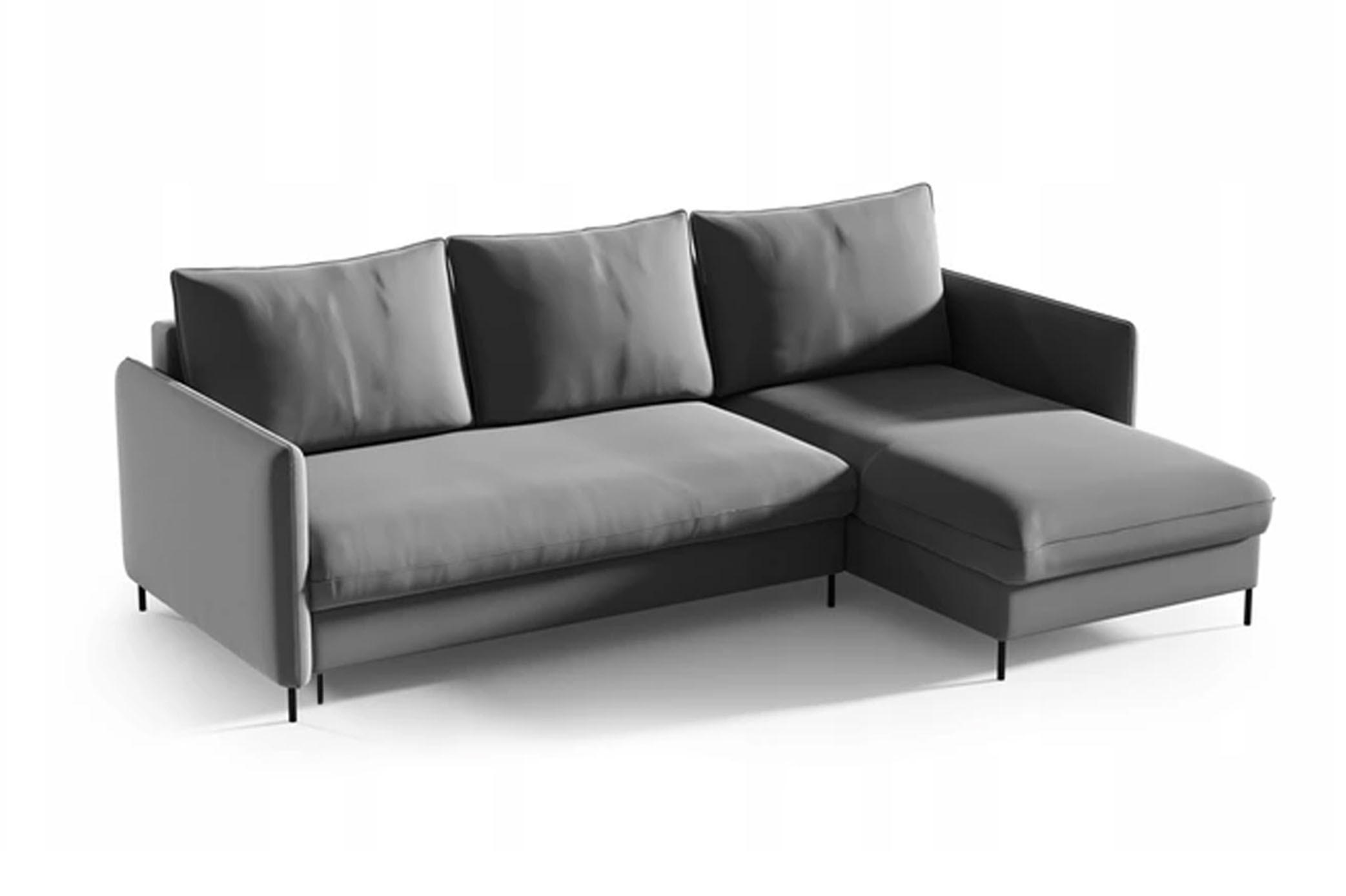 ECKSOFA Belis, Grau, Sofa mit Schlaffunktion - Grau, Textil (216/165cm) - Bettso