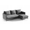 ECKSOFA Belis, Grau, Sofa mit Schlaffunktion - Grau, Textil (216/165cm) - Bettso