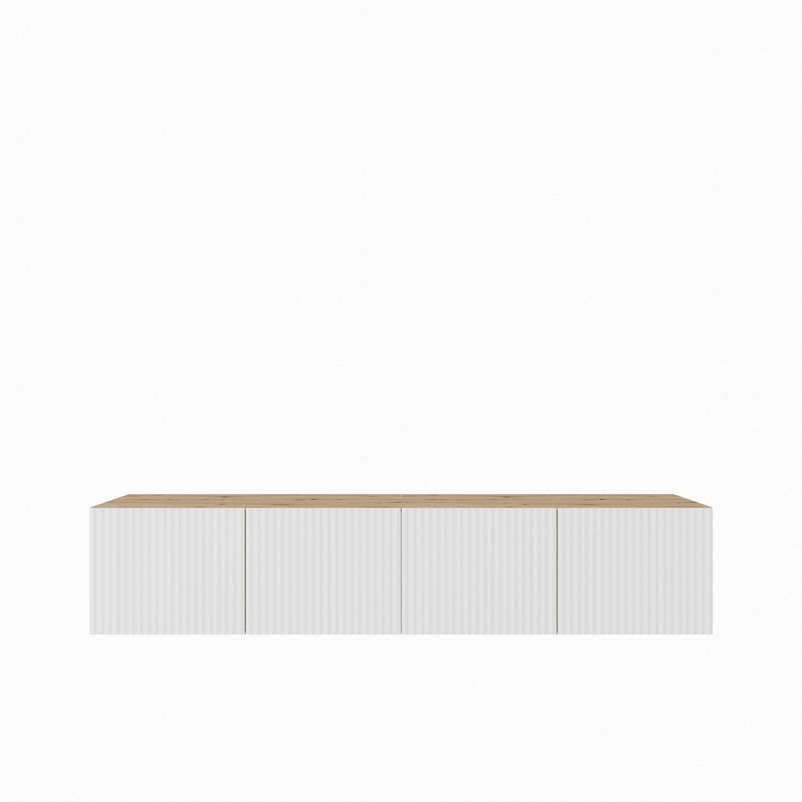 Masseno Lowboard Eiche Artisan, Weiß 200x41x40 cm