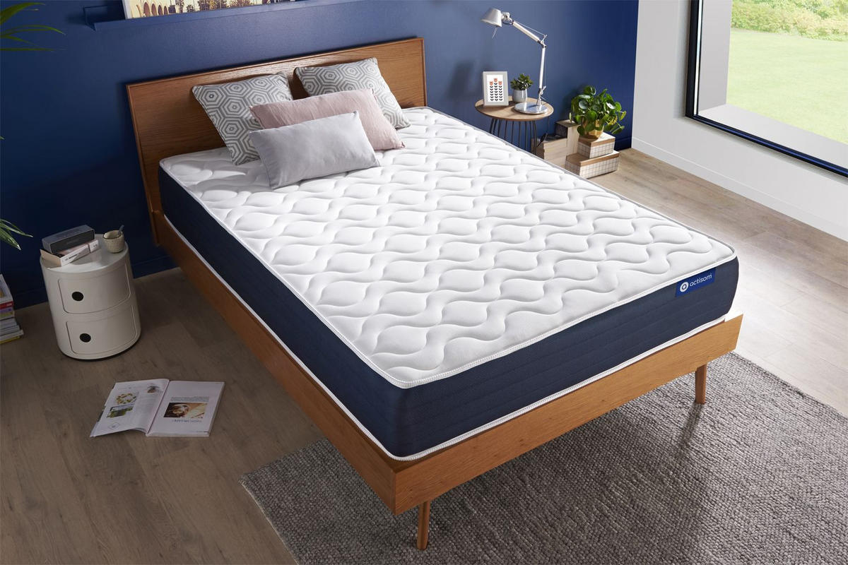 MATRATZE Actiflex sleep Taschenfederkern und Memory-Schaum 130 x 190 cm h2 - Weiß, Textil (130/190cm) - ACTISOM