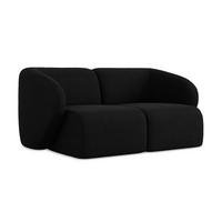 2-SITZER-SOFA Bouclé Stoff Schwarz - Schwarz, Holzwerkstoff/Kunststoff (174/75/94cm) - Makamii
