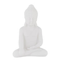 BUDDHA-FIGUR - Weiß, Kunststoff (11.5/17/8cm) - Relaxdays