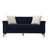 2-SITZER Sofa Massivholzrahmen mit Stoffbezug und Metallfüßen 172/73.5/81.5 cm Schwarz - Schwarz, Textil (73.5/81.5/172cm) - Redom