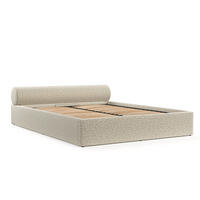 POLSTERBETT Solvo mit Stauraum 180/200 cm Hellbeige im Blur Stoff - Beige/Schwarz, Holz/Holzwerkstoff (180/200cm) - AltaBeds