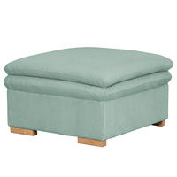 POLSTERHOCKER - Blau/Eichefarben, Eichenholz/Textil (80/45/80cm) - home24