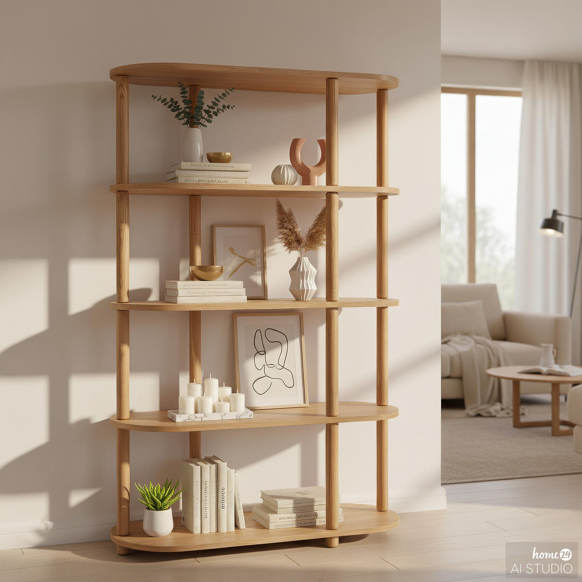 REGAL - Massivholz - Eichefarben, Eichenholz/Holz (117/157/38cm) - home24