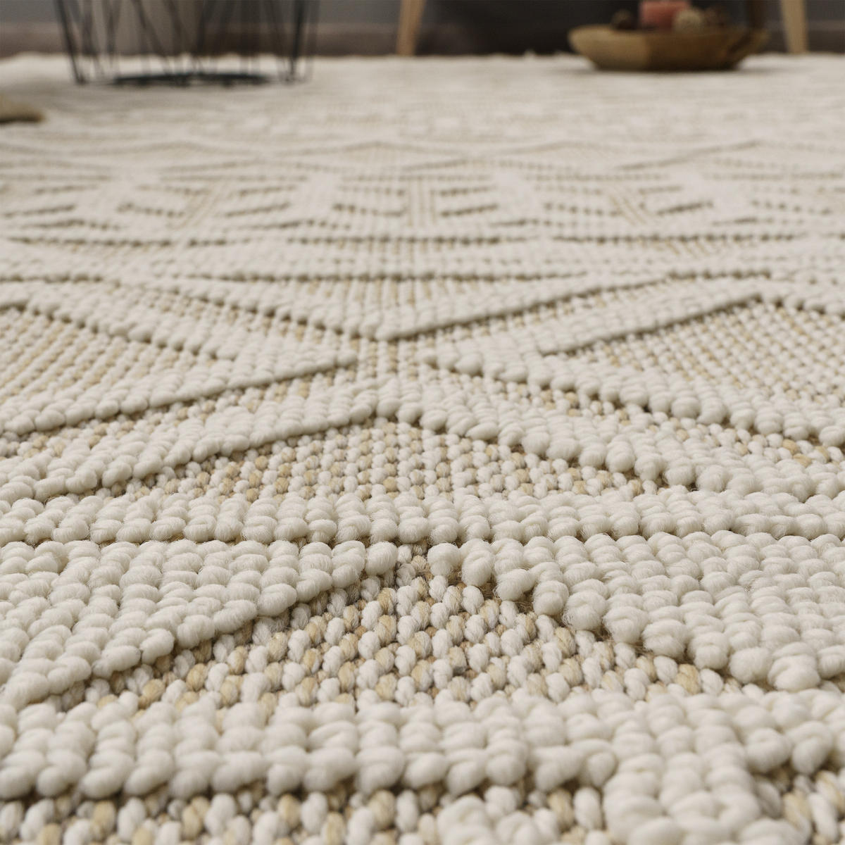 KURZFLORTEPPICH 120/160 cm München 532 - Creme, Textil (120/160cm) - Paco Home