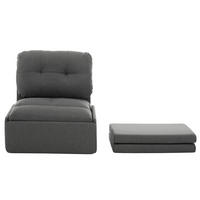 SCHLAFSOFA 92/81.5/90 cm Grau mit Aufbewahrungstasche - Grau, Textil (81.5/90/195cm) - Oxeza