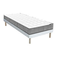 MATRATZE und Bettgestell mit Lattenrost und Stoffbezug - 1 Person - Stoff - Weiß - - Weiß, Textil (90/190cm) - Vente-Unique