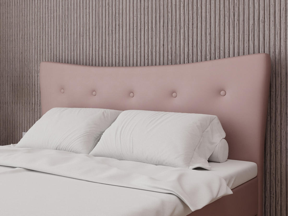 BOXBETT Nevada 180 x 200 cm Doppelbett mit hochwertiger Bonell-Matratze und Topper - rosa - Rosa, Holz (180/200cm) - Panda Möbel